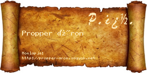 Propper Áron névjegykártya