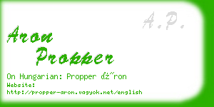 aron propper business card